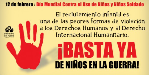  En Arauca se celebrará el día contra el reclutamiento ilícito de niños, niñas y adolescentes